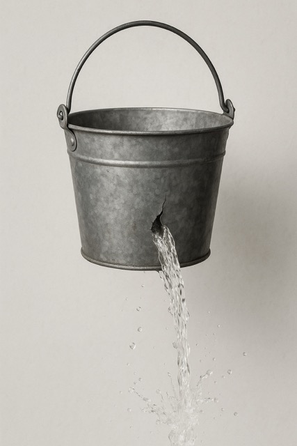 Leaky Bucket with Water Spill