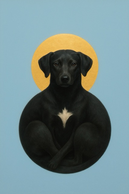 Sacred Canine in Haloed Glory
