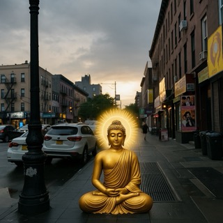 Buddha's Serenity Amidst the City
