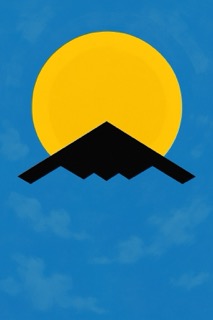 Stealth Aircraft Against Yellow Halo