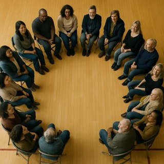Diverse Group in Gym Circle